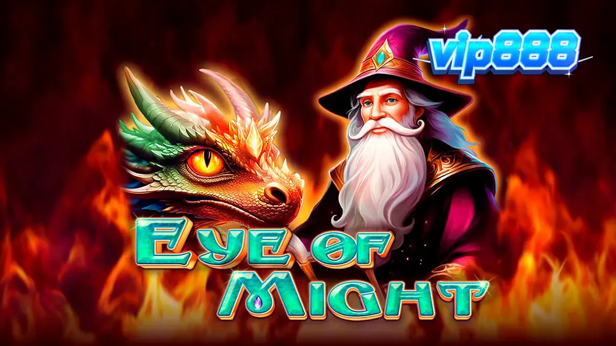 Tampilan visual slot Eye of Might dengan elemen fantasi dan simbol magis